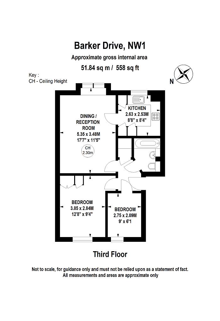 Camden, Greater London, 2 bedroom flat/apartment to let in Barker Drive