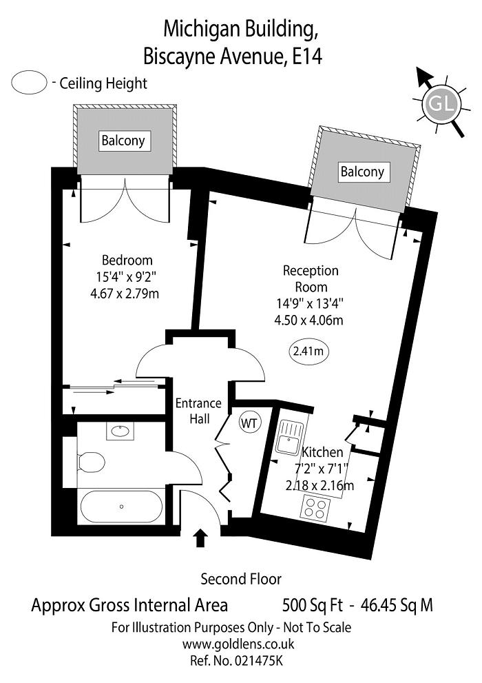 Blackwall, Greater London, 1 bedroom flat for sale in Michigan Building