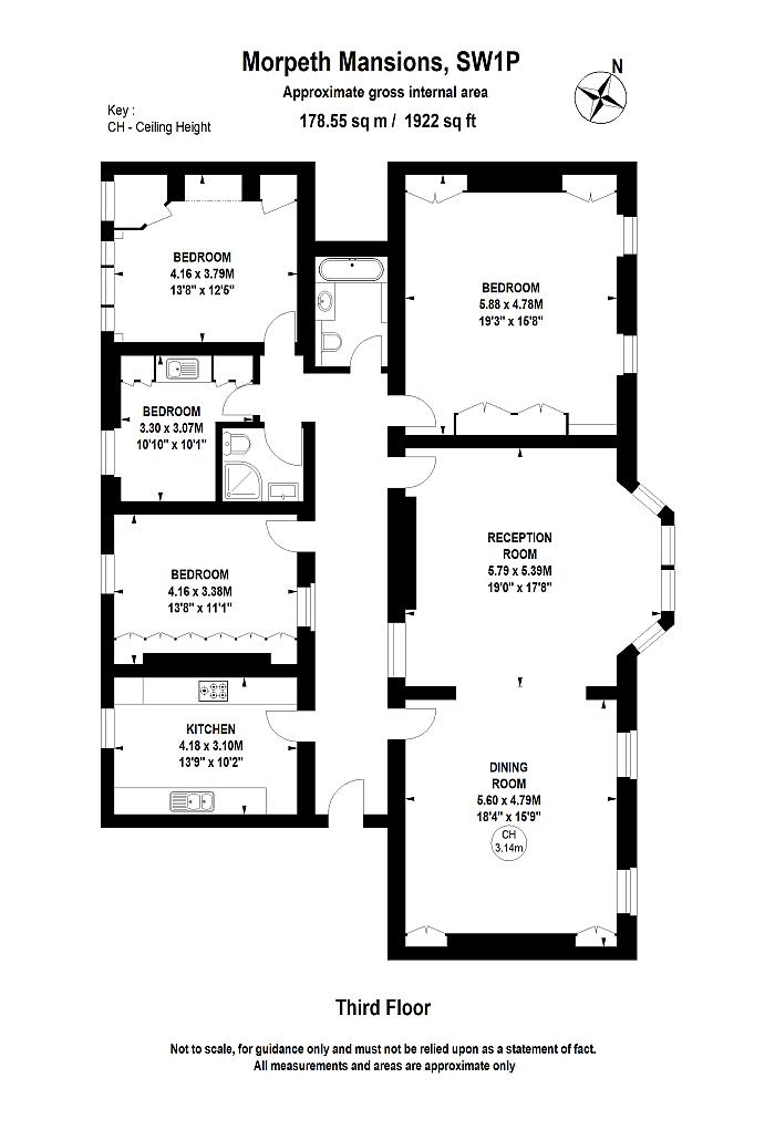Victoria, London, 4 bedroom flat/apartment for sale in Morpeth Mansions