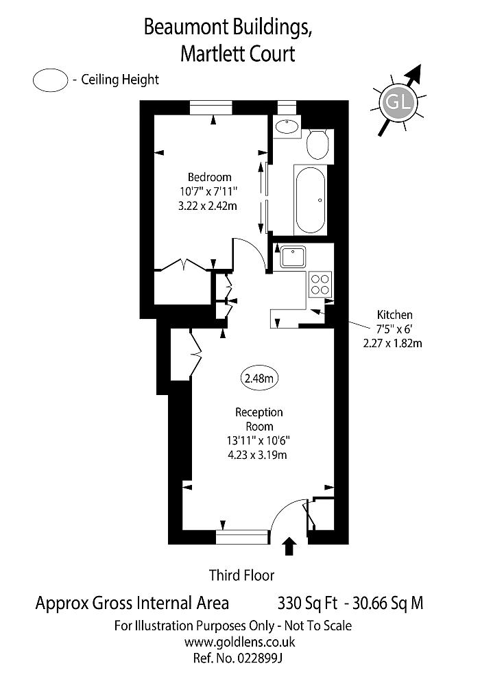 Aldwych, Greater London, 1 bedroom flat for sale in Beaumont Buildings