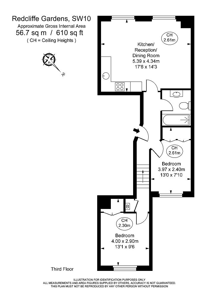 Chelsea, Greater London, 2 bedroom flat for sale in Redcliffe Gardens